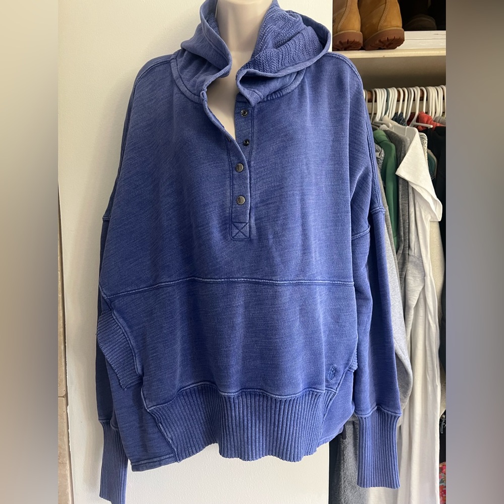 NWT Free People solid honey dove pullover African violet price firm Large